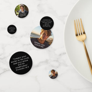 Modern Simple Graduation Photo Table  Confetti