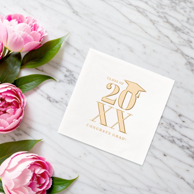 Modern Simple Graduation Year Foil Napkins (Insitu (Wedding))
