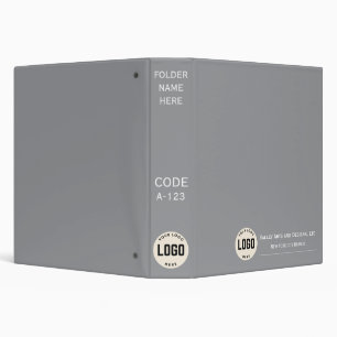 Modern Simple Gray Business Office School 3 Ring Binder