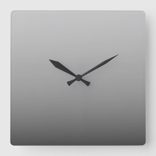 Modern simple gray gradient square wall clock (Front)
