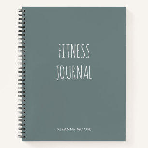 Modern Simple Gray Gym Workout Health Fitness Notebook