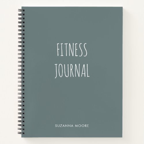Modern Simple Gray Gym Workout Health Fitness Notebook
