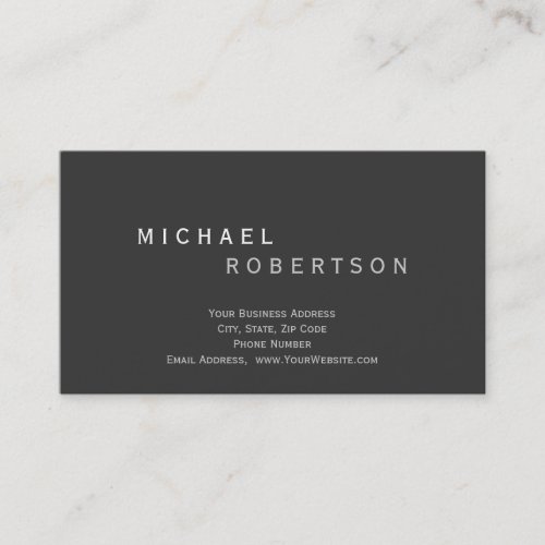 Modern Simple Gray Standard Size Business Card
