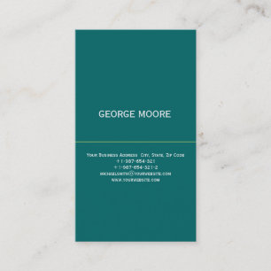 Modern Simple Green Blue Plain Business Card