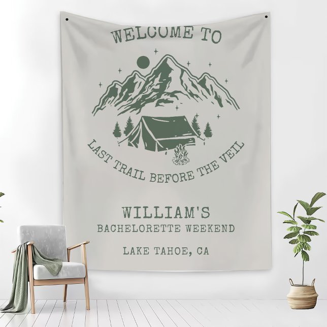 Modern Simple Green Camp Bachelorette Party  Fleece Blanket (Creator Uploaded)