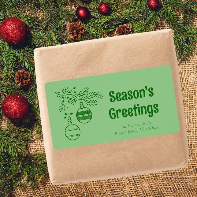 Modern Simple Green Christmas Holiday Family Gift Label (Creator Uploaded)
