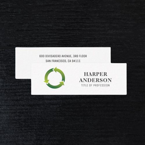 Modern Simple Green Eco Professional Mini Business Card