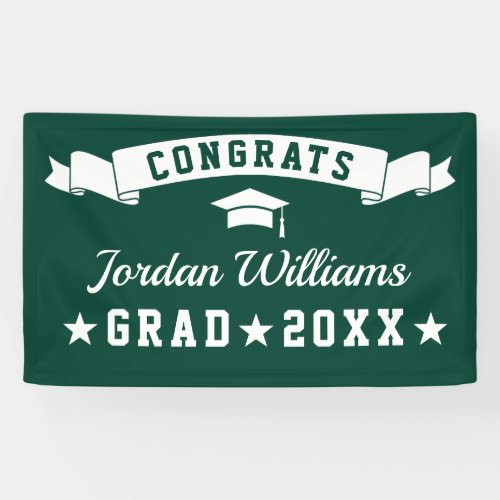 Modern Simple Green Graduation Party 2024 Banner