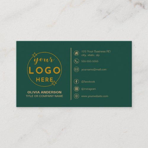 Modern Simple Green Logo Custom Icons Social Media Business Card