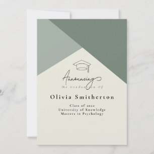 Modern Simple Green Photo Graduation Save The Date