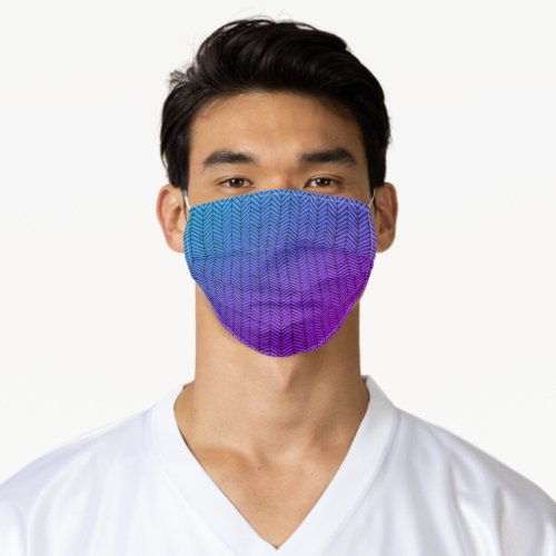 Modern Simple Green Purple Blue  Adult Cloth Face Mask