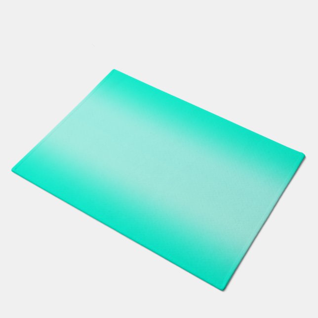 Modern Simple green Turquoise Gradient Color Doormat (Angled)