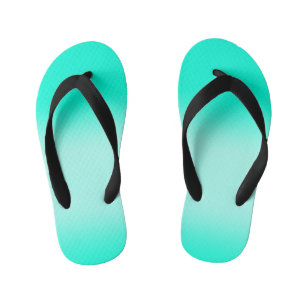 Modern Simple green Turquoise Gradient Color Kid's Flip Flops