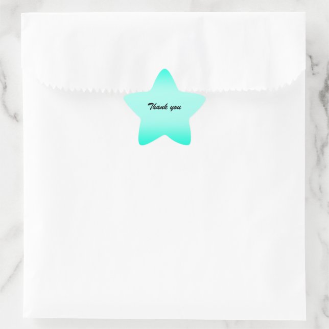 Modern Simple green Turquoise Gradient Color Star Sticker (Bag)