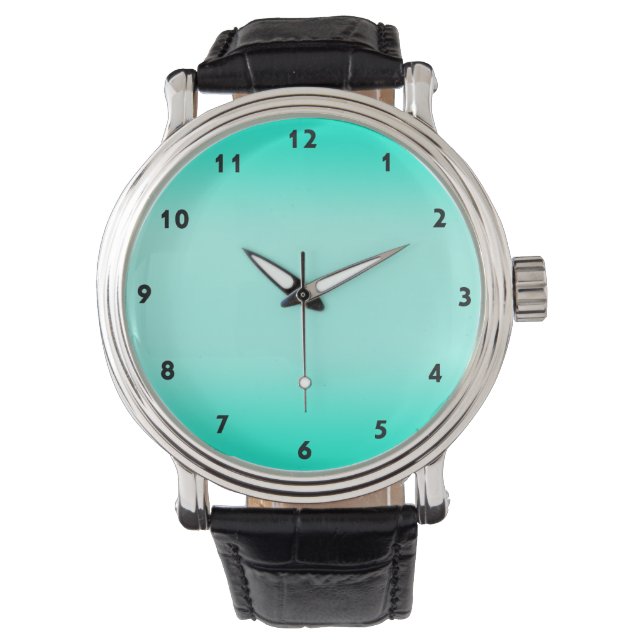 Modern Simple green Turquoise Gradient Color Watch (Front)
