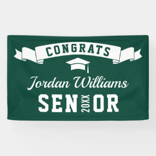 Modern Simple Green White Graduation Party 2026 Banner