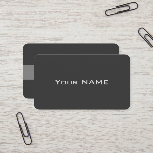 Modern Simple Grey Business Card (Front/Back In Situ)