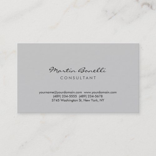 Modern Simple Grey Consultant Business Card