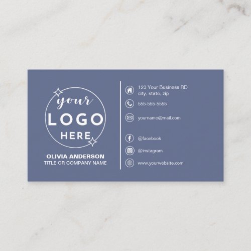 Modern Simple Grey Logo Custom Icons Social Media Business Card