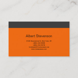 Modern Simple Grey Orange Consultant Business Card