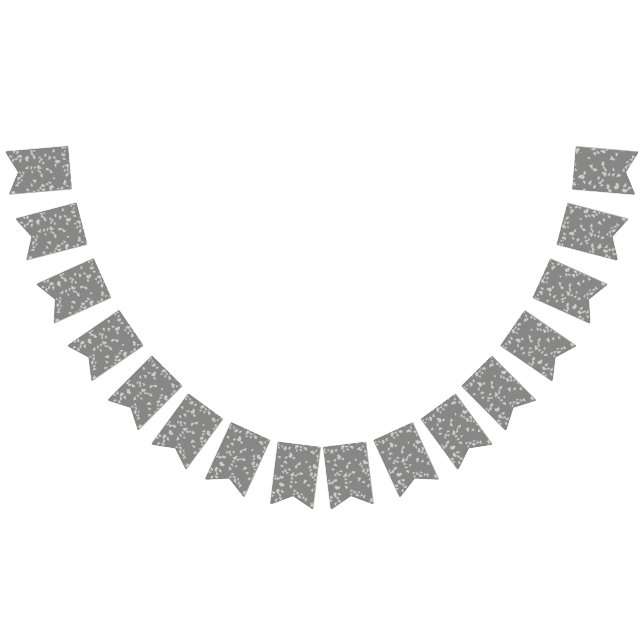 Modern Simple Grey Terrazzo bunting  Bunting Flags (All)