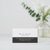 Modern Simple Grey White Consultant Business Card (Standing Front)