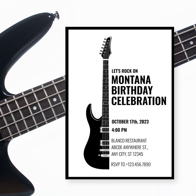 Modern simple guitar  invitation (Creator Uploaded)