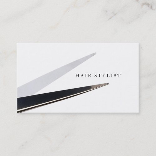modern simple hair stylist hairstylist shears business card template