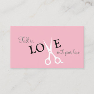 modern simple hairstylist hair stylist black pink business card