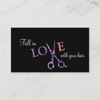 modern simple hairstylist hair stylist black pink business card