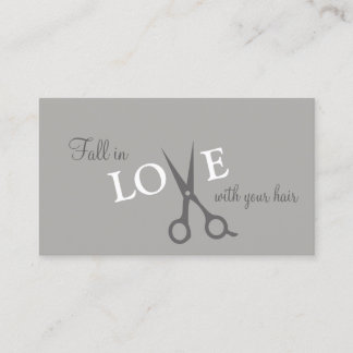 modern simple hairstylist hair stylist gray gray business card