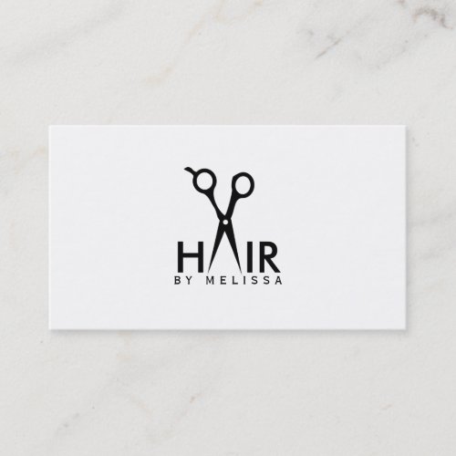 modern simple hairstylist hair stylist salon shear business card