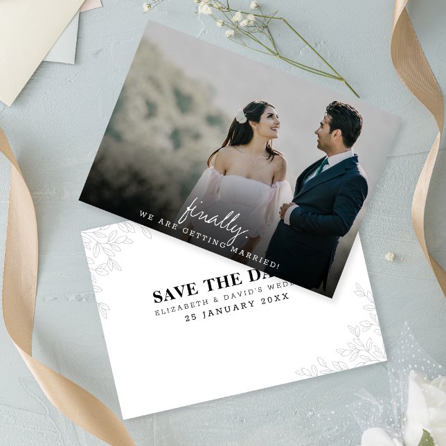 Modern Simple Handwriting Finally Script Wedding Save The Date (Creator Uploaded)