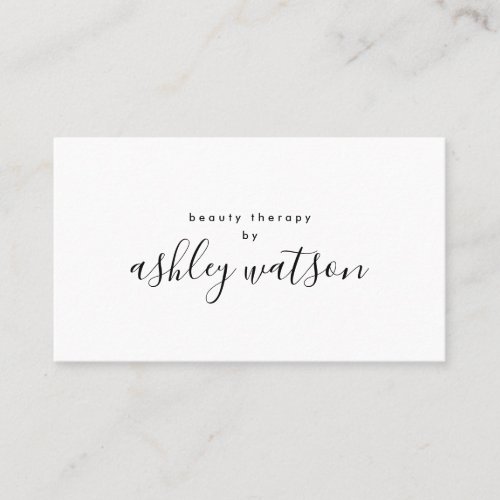 Modern Simple Handwritten Calligraphy Plain White Business Card