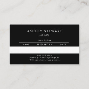Modern Simple Handwritten Calligraphy Plain White Referral Card