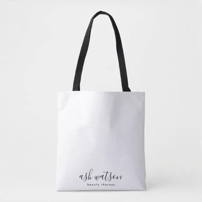 Modern Simple Handwritten Calligraphy Plain White Tote Bag | Zazzle