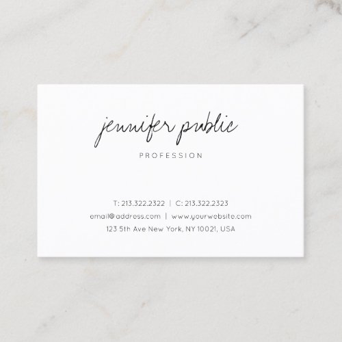 Modern Simple Handwritten Minimalist Template Cool Business Card