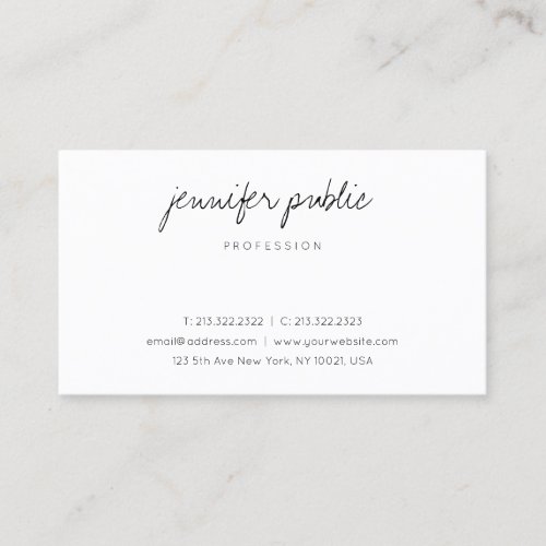 Modern Simple Handwritten Minimalist Template Cool Business Card