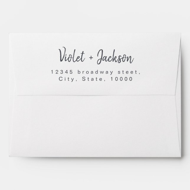Modern simple handwritten script return address envelope (Back (Top Flap))
