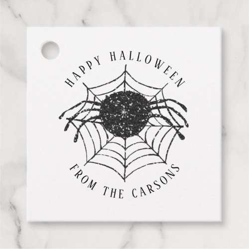 Modern Simple Happy Halloween Spider Web Favor Tags