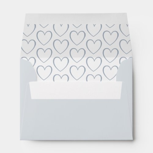  Modern Simple Heart Pattern Wedding RSVP Envelope