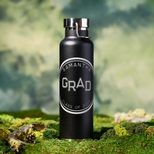 Modern Simple High School Grad Graduation Water Bottle