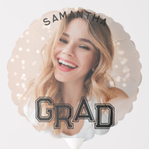 Modern Simple High School Grad Photo Graduation Balloon