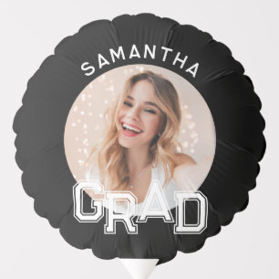 Modern Simple High School Grad Photo Graduation Balloon
