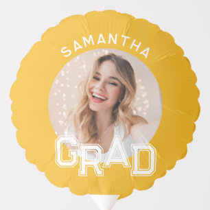 Modern Simple High School Grad Photo Graduation Balloon