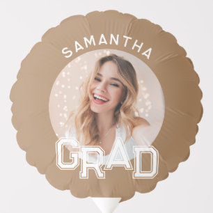 Modern Simple High School Grad Photo Graduation Balloon