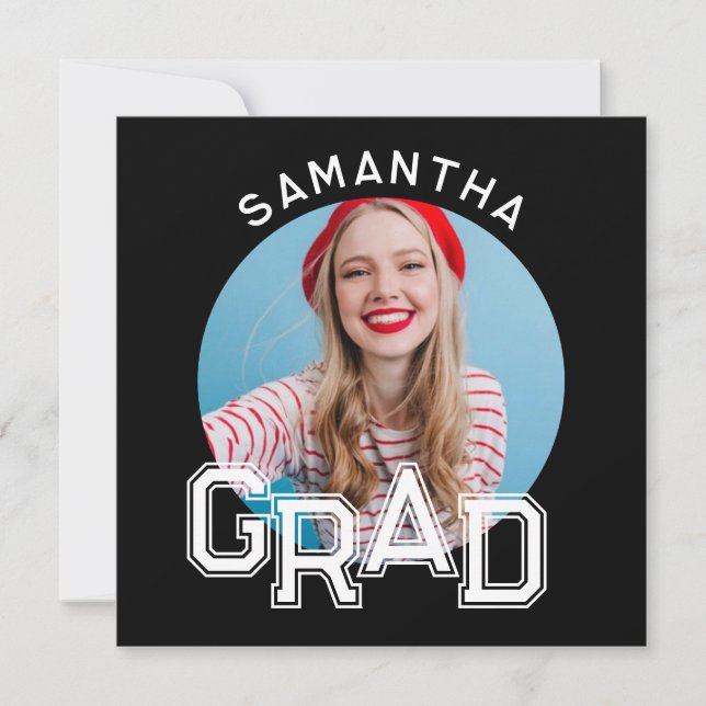 Modern Simple High School Grad Photo Graduation Invitation (Front)