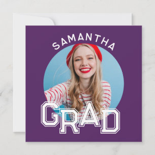 Modern Simple High School Grad Photo Graduation Invitation
