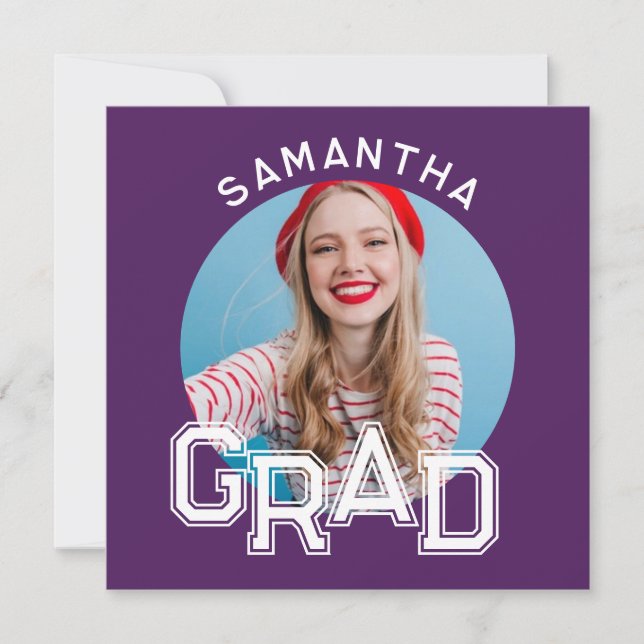Modern Simple High School Grad Photo Graduation Invitation (Front)