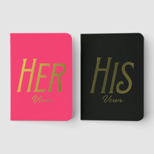 Modern Simple His Hers Wedding Vows Foil Vow Books